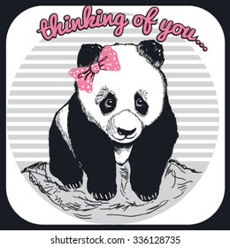 panda bear vector.animal pattern.cute bear.girl panda.t-shirt graphics