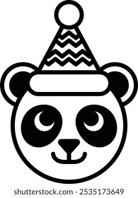 A panda bear wearing a hat