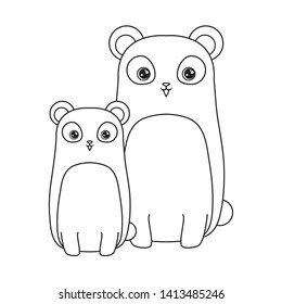 panda bears animals isolated icon