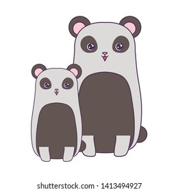 panda bears animals isolated icon