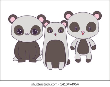 panda bears animals isolated icon