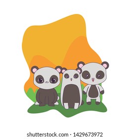 panda bears animals isolated icon