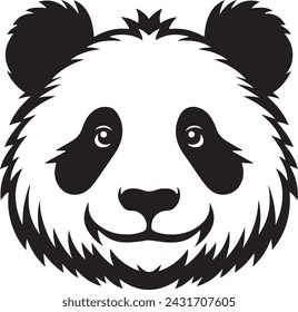 Panda bears face silhouette design vector template on a white background. Great for outdoors, tattoo and t-shirt design.