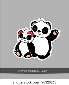 Panda Bears Set Sticker