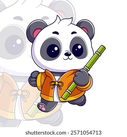 Panda becomes a kung fu fighter