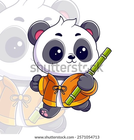 Panda becomes a kung fu fighter