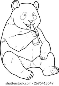 Panda Beer Animal Vector Graphic Art Illustration