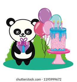 Panda birthday cartoon