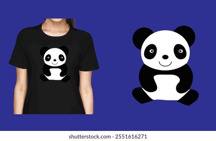 Panda Black Nice T Shirt Design.