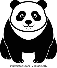 Panda Black Silhouette Vector Design.