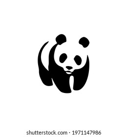 panda black vector silhouette on white backgrounds