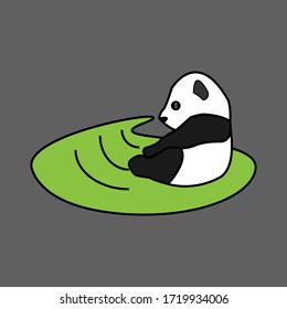Panda Black and White Cute Funny Animal Vector