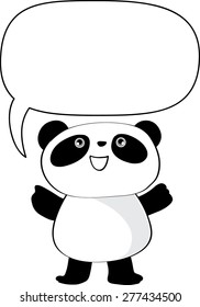 panda with blank speech bubble