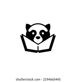 panda and book modern logo