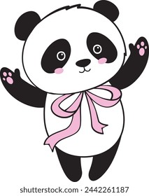 Panda con la ilustración vectorial del garabato