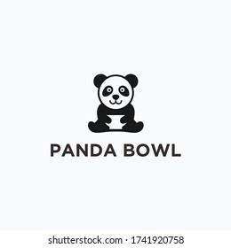 panda bowl logo. panda icon