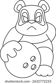 Panda Bowling Bowling ball Animal Vector Graphic Art Illustration