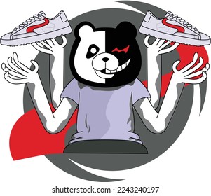 Panda-Markenlogo für Schuhe 