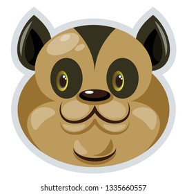 A Panda in brown color or red panda, in white background, vector, color drawing or illustration.