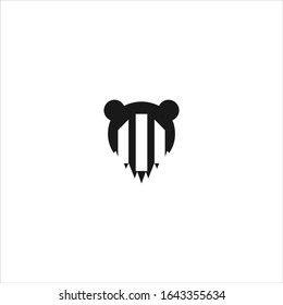 Panda Buildings Logo Symbol Vorlage Design in Vektorillustration Illustration. Schwarzes Logo und weißer Hintergrund 