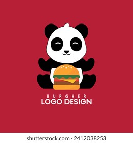 Panda Burger Logo Black and White Panda Logo