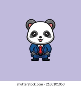Panda Business Cute Creative Kawaii Cartoon Mascot Logo