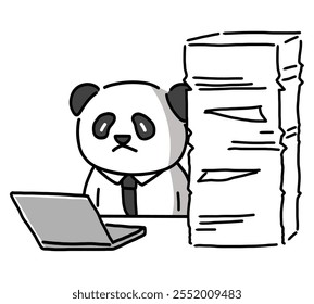 Panda businessman stunned by the amount of work he has.