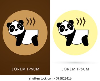 Panda cafe, cup panda graphic vector.