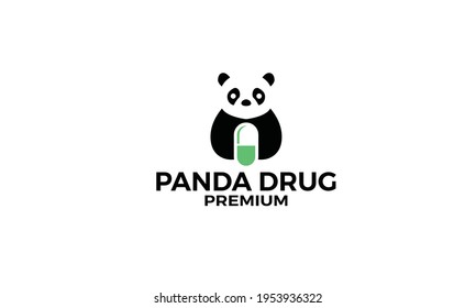 ilustración de icono del vector del logotipo de la cápsula de panda