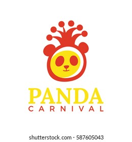 Panda carnival logo Vector