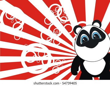 panda cartoon background in vector format