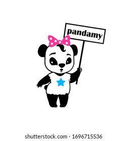 Caricatura de Panda aislada en blanco