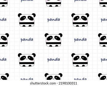 Panda cartoon character seamless pattern on white background