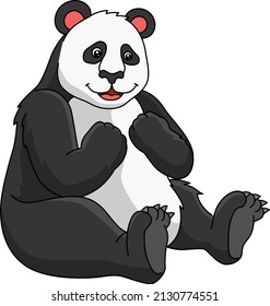 Panda Cartoon Colored Clipart Illustration