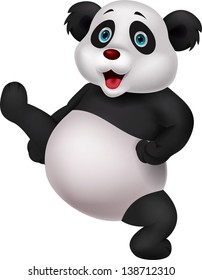 Panda cartoon doing martial art