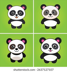 panda cartoon eps vector icon illustration