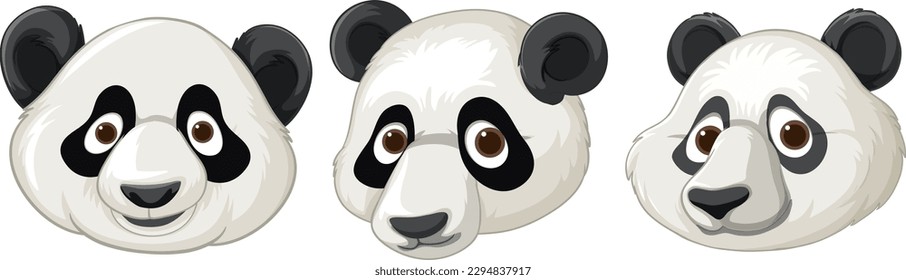 Panda cartoon face images illustration
