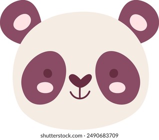 Panda Cartoon Face Vector Illustration