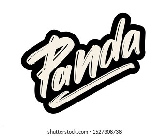 Panda cartoon lettering text. Vector illustration for print and advertising
