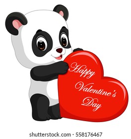 panda cartoon with love
