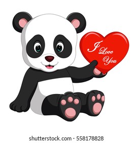 panda cartoon with love
