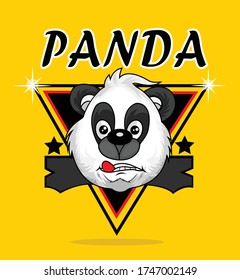 Panda Cartoon Mascot Design. Kann für jeden Zweck verwendet werden.