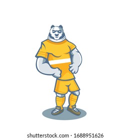 Panda cartoon mascot design illustration
