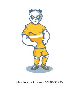 Panda cartoon mascot design illustration