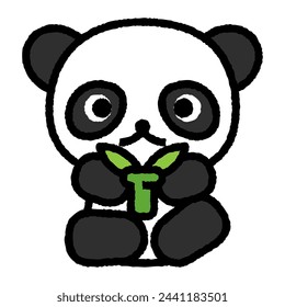 panda cartoon roughen filled outline icon for decoration, website, web, mobile app, printing, banner, logo, poster design, etc.