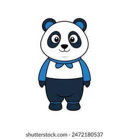        Panda cartoon style vector illustration.
