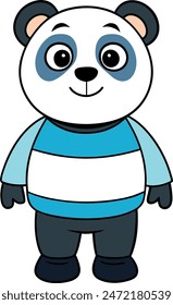        Panda cartoon style vector illustration.
