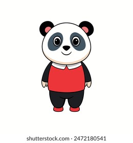        Panda cartoon style vector illustration.
