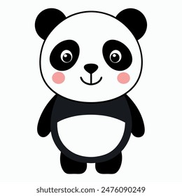        Panda cartoon style vector illustration.
