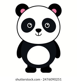        Panda cartoon style vector illustration.
